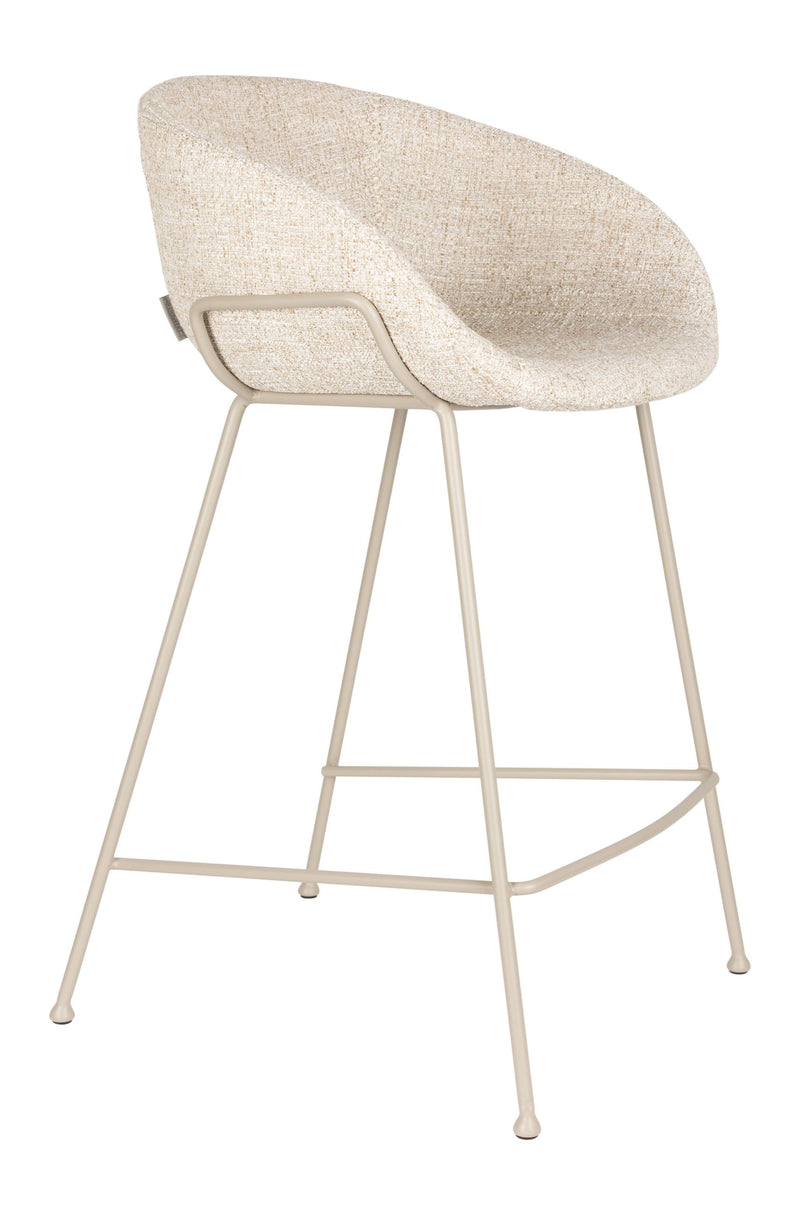 Barhocker Feston im 2er-Set, Beige mit Stahlgestell von Zuiver