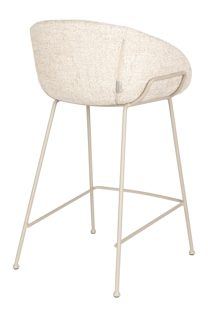 Barhocker Feston im 2er-Set, Beige mit Stahlgestell von Zuiver