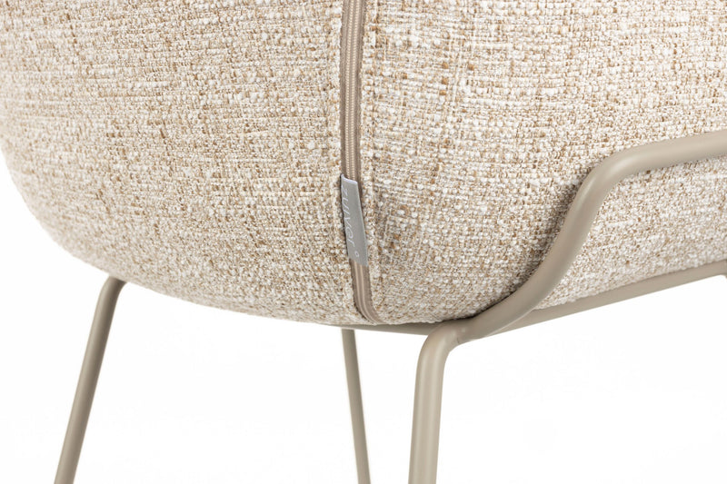 Barhocker Feston im 2er-Set, Beige mit Stahlgestell von Zuiver