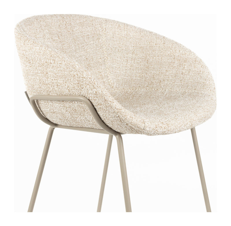 Barhocker Feston im 2er-Set, Beige mit Stahlgestell von Zuiver