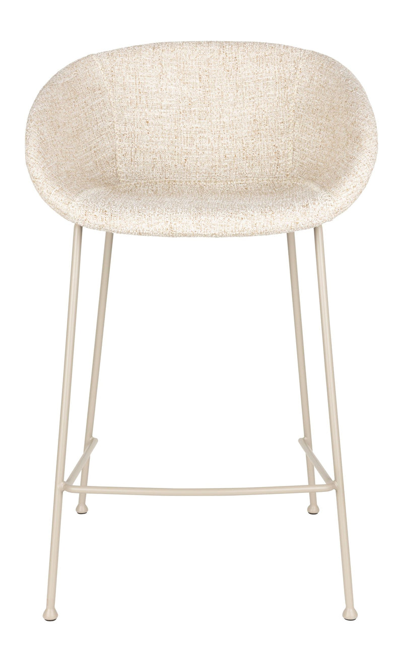 Barhocker Feston im 2er-Set, Beige mit Stahlgestell von Zuiver