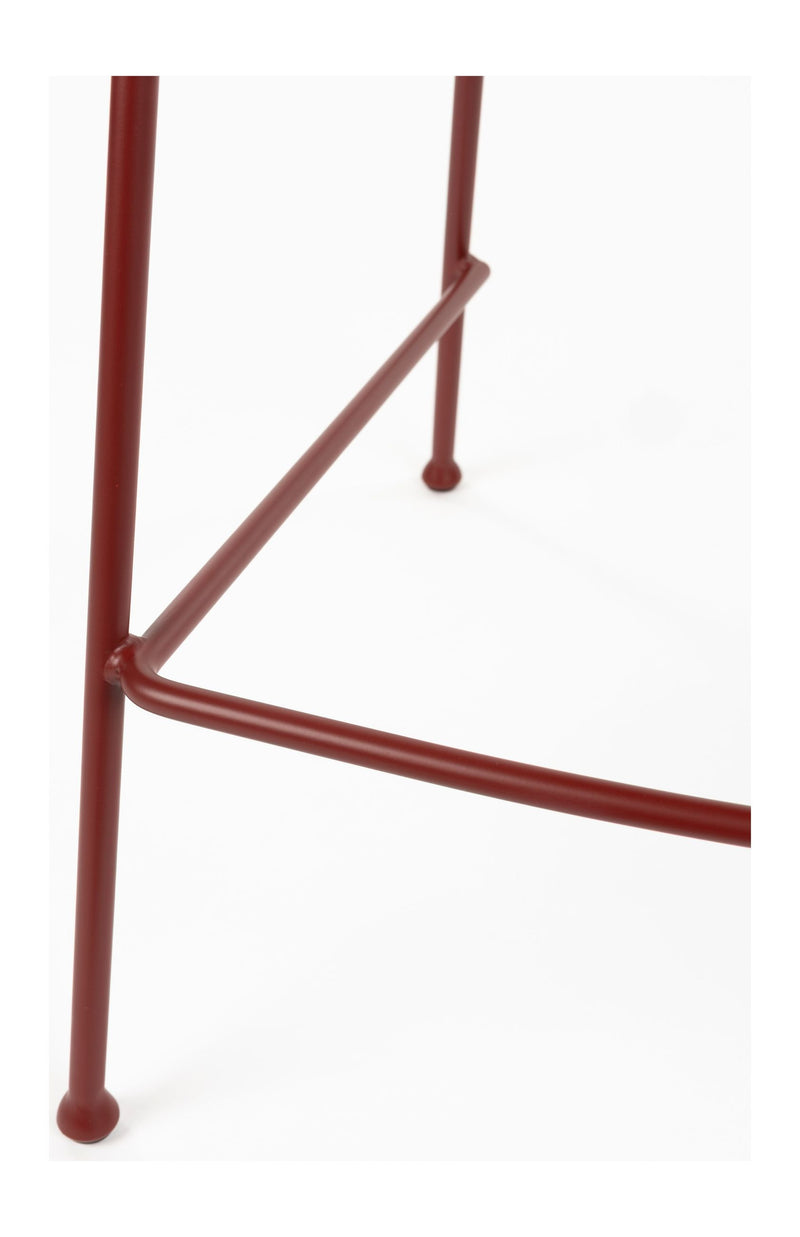 Barhocker Feston 2er-Set, Rot mit Stahlgestell von Zuiver