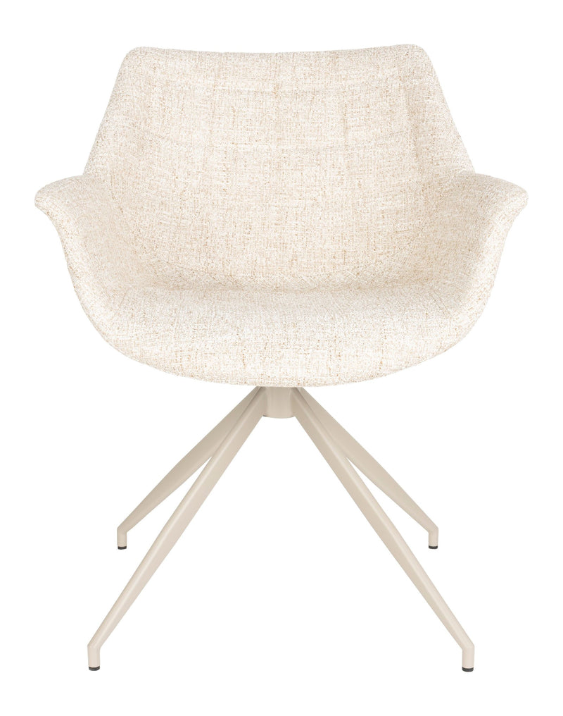 Sessel Doulton im 2er-Set, Beige mit Armlehne, Metallgestell