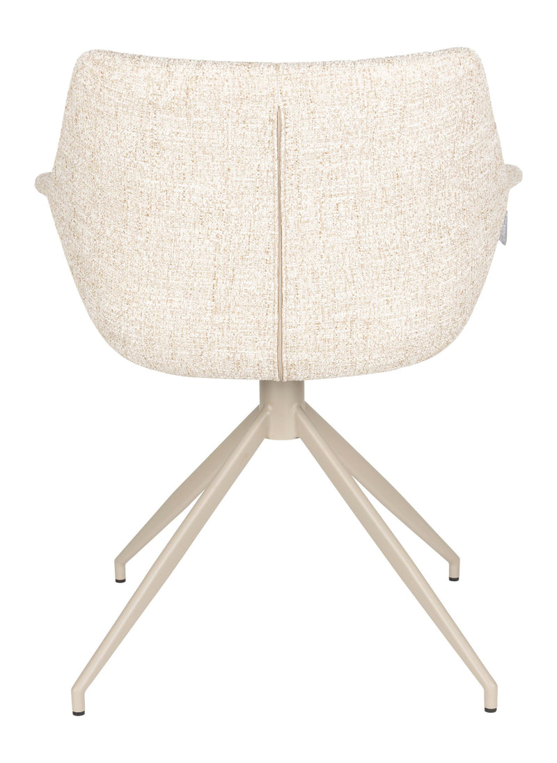 Sessel Doulton im 2er-Set, Beige mit Armlehne, Metallgestell