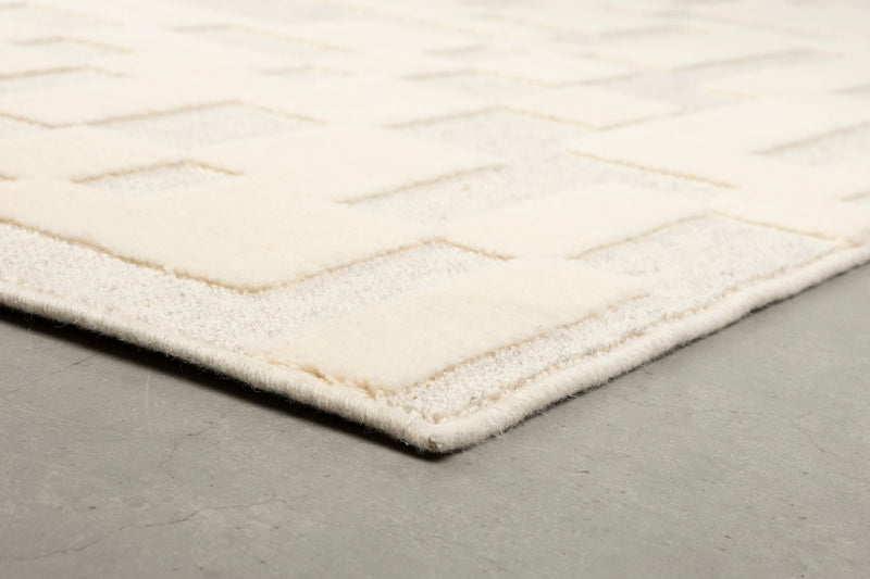 Teppich Bricks 200x300 cm, Grau/Beige aus 100% Wolle von Zuiver