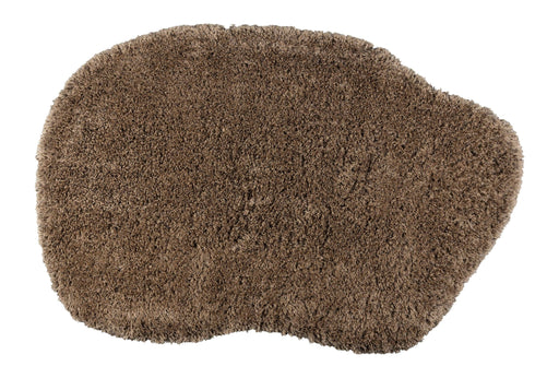 Hochflor-Teppich Tasty Zuiver 200x290 cm Braun aus 100% Wolle in Gesamtansicht von oben mit organischer, rundlicher Form.