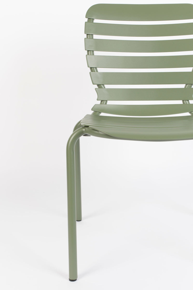 Gartenmöbel-Set Vondel mit Tisch, 2 Stühlen & Bank, Aluminium Grün