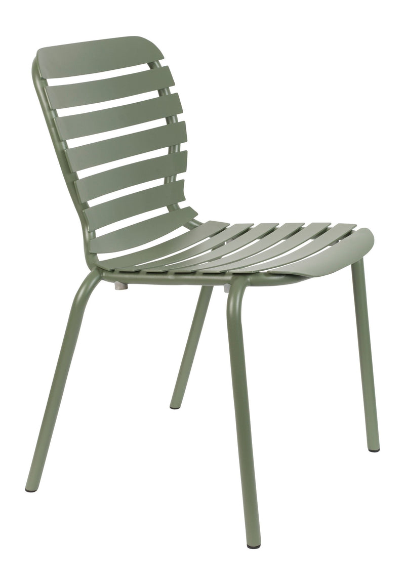 Gartenmöbel-Set Vondel mit Tisch, 2 Stühlen & Bank, Aluminium Grün
