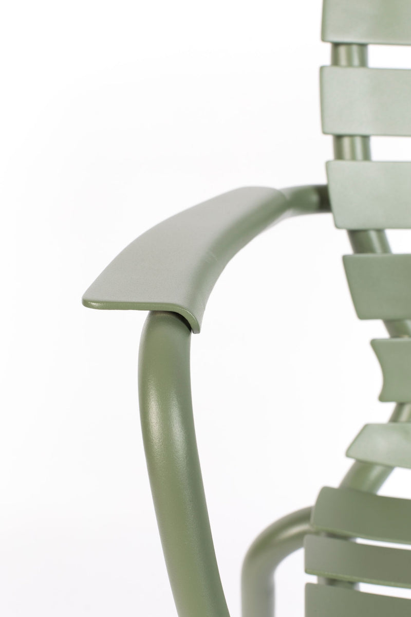 Gartenmöbel-Set Vondel mit Tisch & 6 Armlehnstühlen in Grün, Aluminium