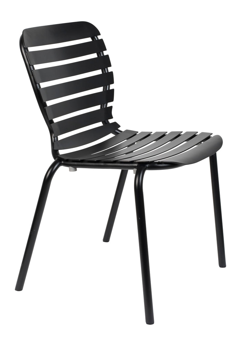 Gartenmöbel-Set Vondel mit Tisch & 4 Stühlen, Aluminium in Schwarz