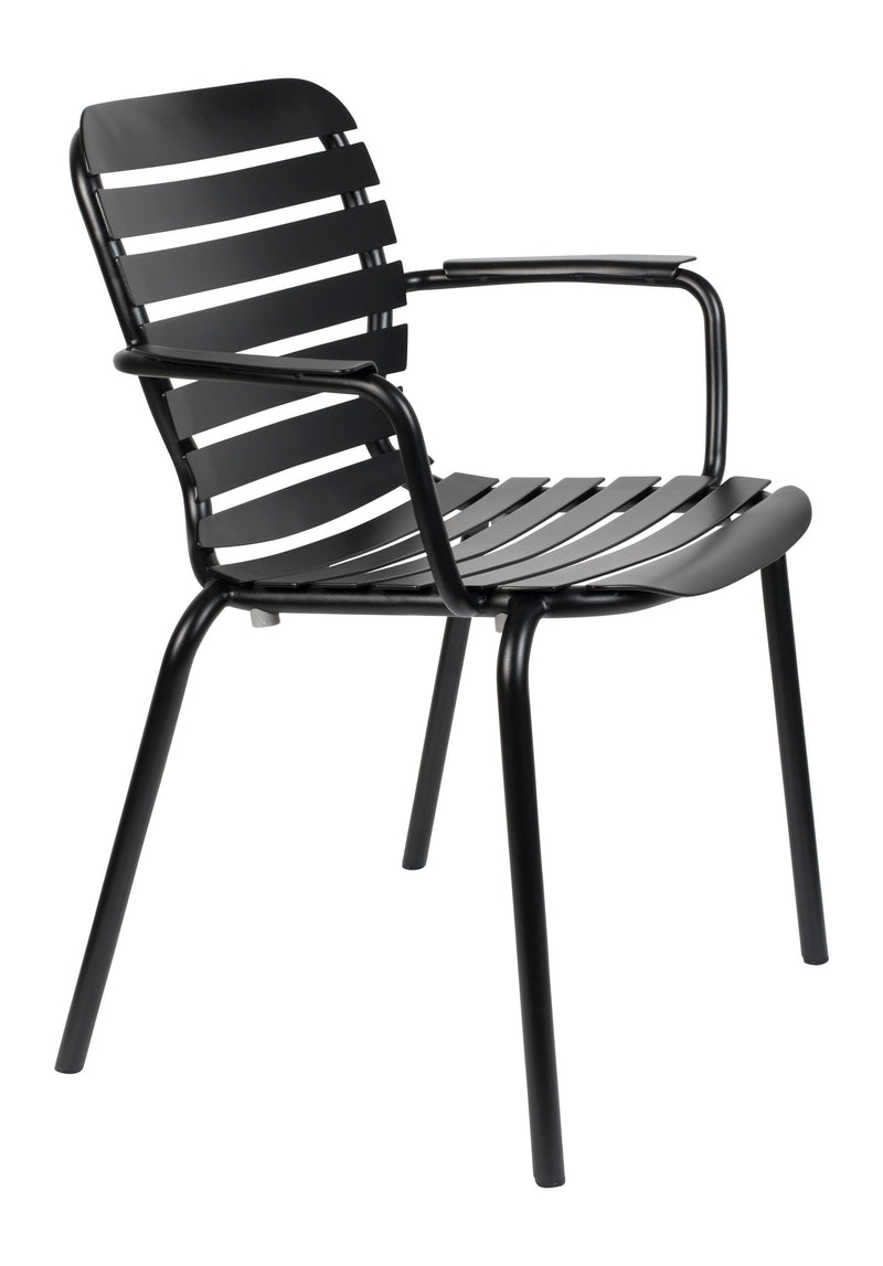 Gartenmöbel-Set Vondel mit Tisch & 6 Stühlen aus Aluminium in Schwarz