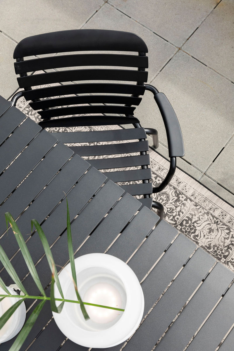 Gartenmöbel-Set Vondel mit Tisch & 6 Stühlen aus Aluminium in Schwarz