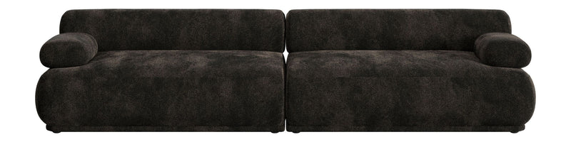 Sofa Rembrandt Dunkelbraun mit Rippstoff-Bezug fürs Wohnzimmer