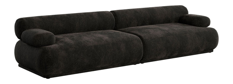 Sofa Rembrandt Dunkelbraun mit Rippstoff-Bezug fürs Wohnzimmer