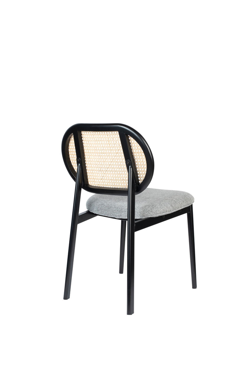Esszimmerstuhl Spike Natural/Grey aus Rattan mit Webbing-Rücken