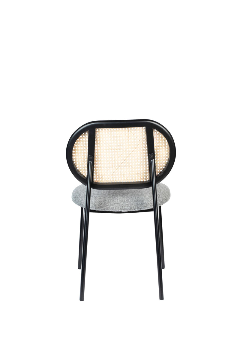 Esszimmerstuhl Spike Natural/Grey aus Rattan mit Webbing-Rücken