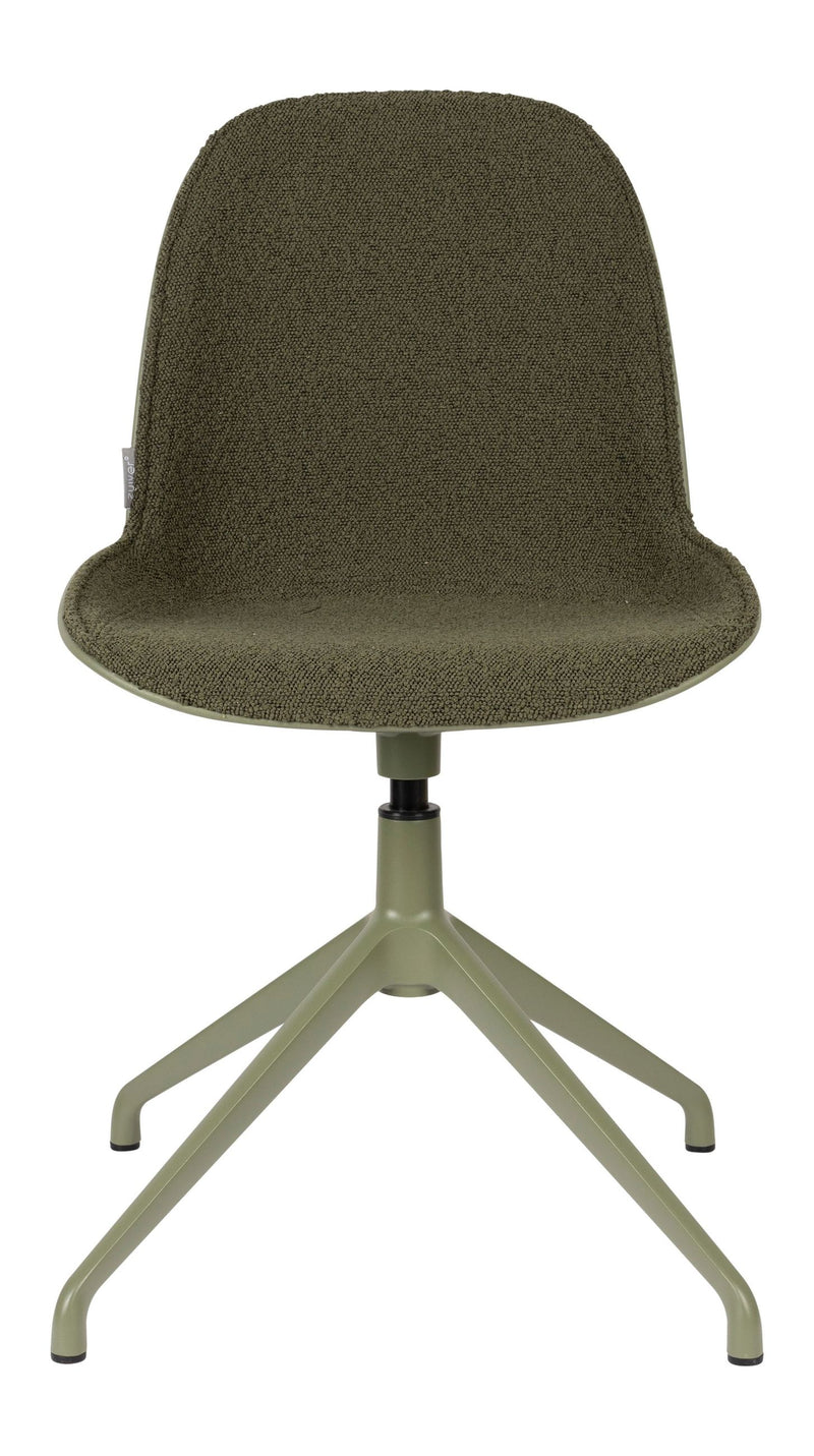 Esszimmerstuhl Albert Kuip Swivel 2er-Set in Grün mit Aluminiumgestell