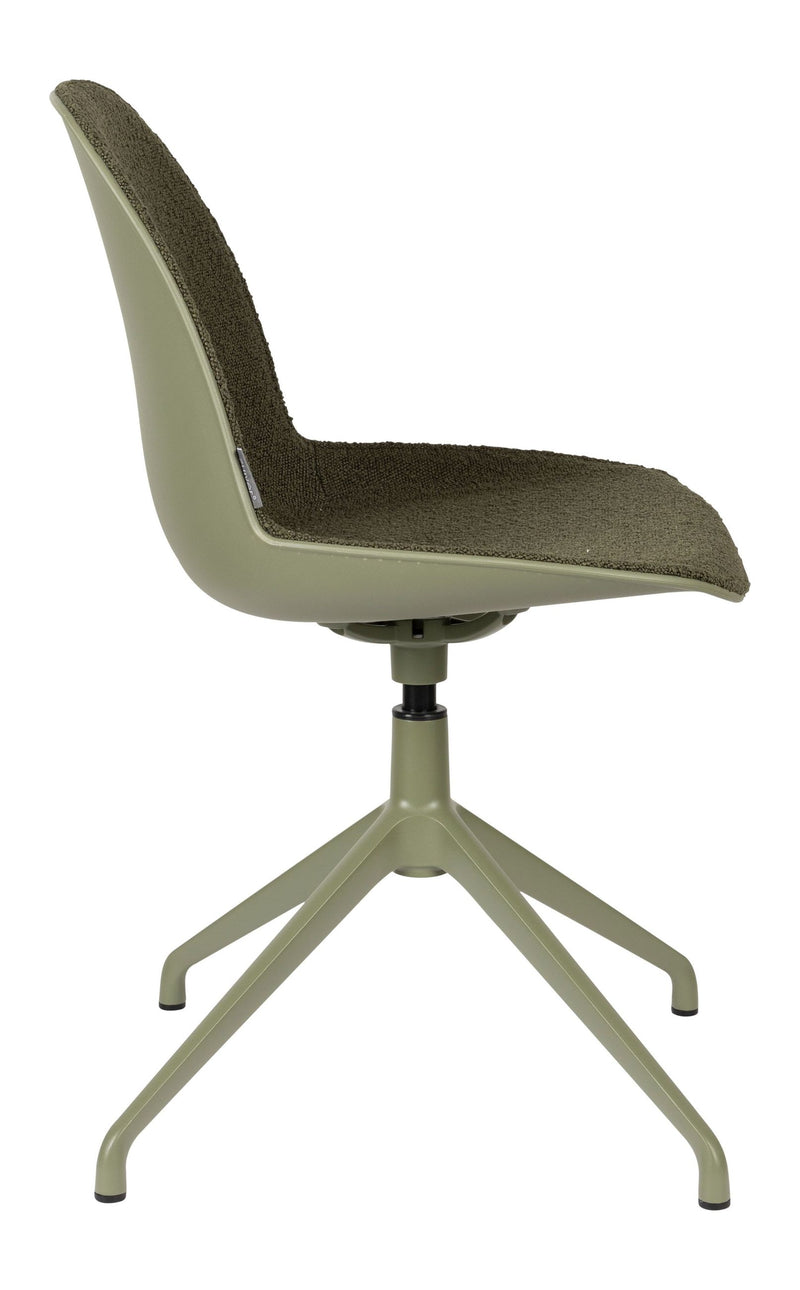 Esszimmerstuhl Albert Kuip Swivel 2er-Set in Grün mit Aluminiumgestell