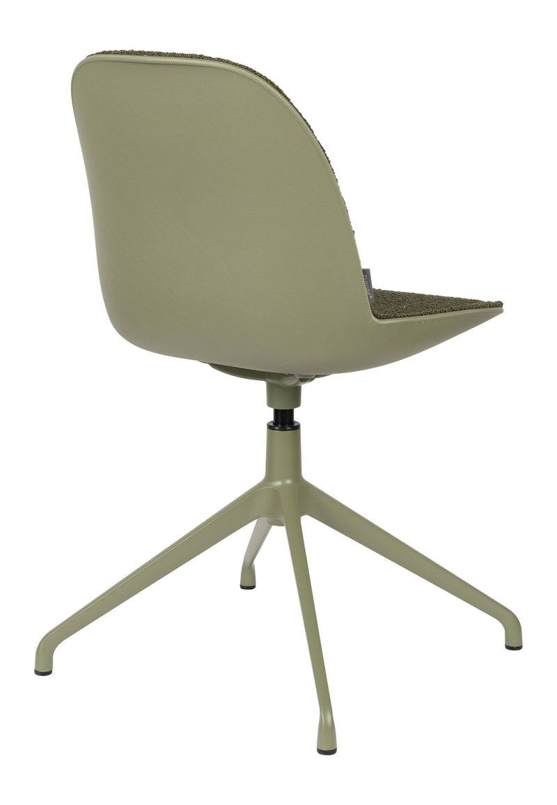 Esszimmerstuhl Albert Kuip Swivel 2er-Set in Grün mit Aluminiumgestell