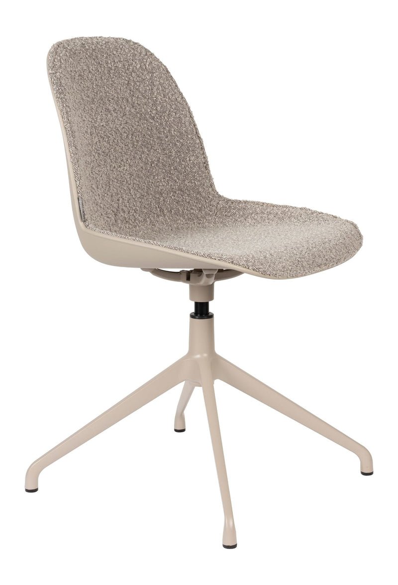Esszimmerstuhl Albert Kuip 2er-Set, Taupe mit Aluminium-Gestell