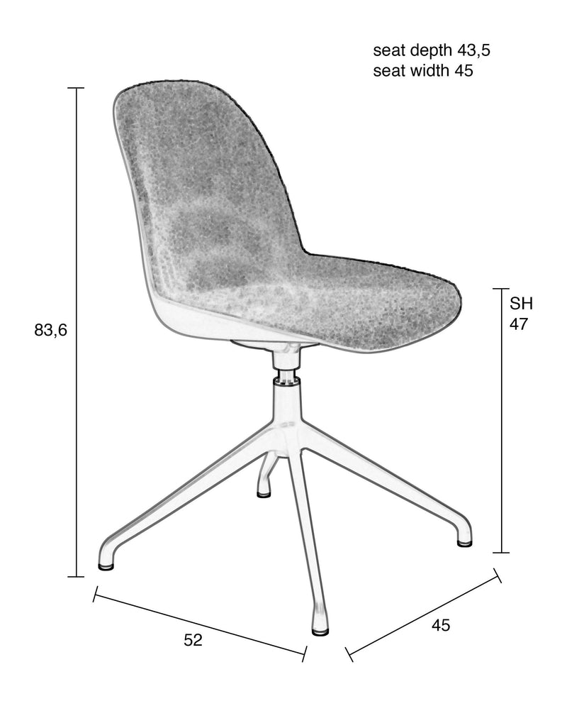 Esszimmerstuhl Albert Kuip 2er-Set, Taupe mit Aluminium-Gestell
