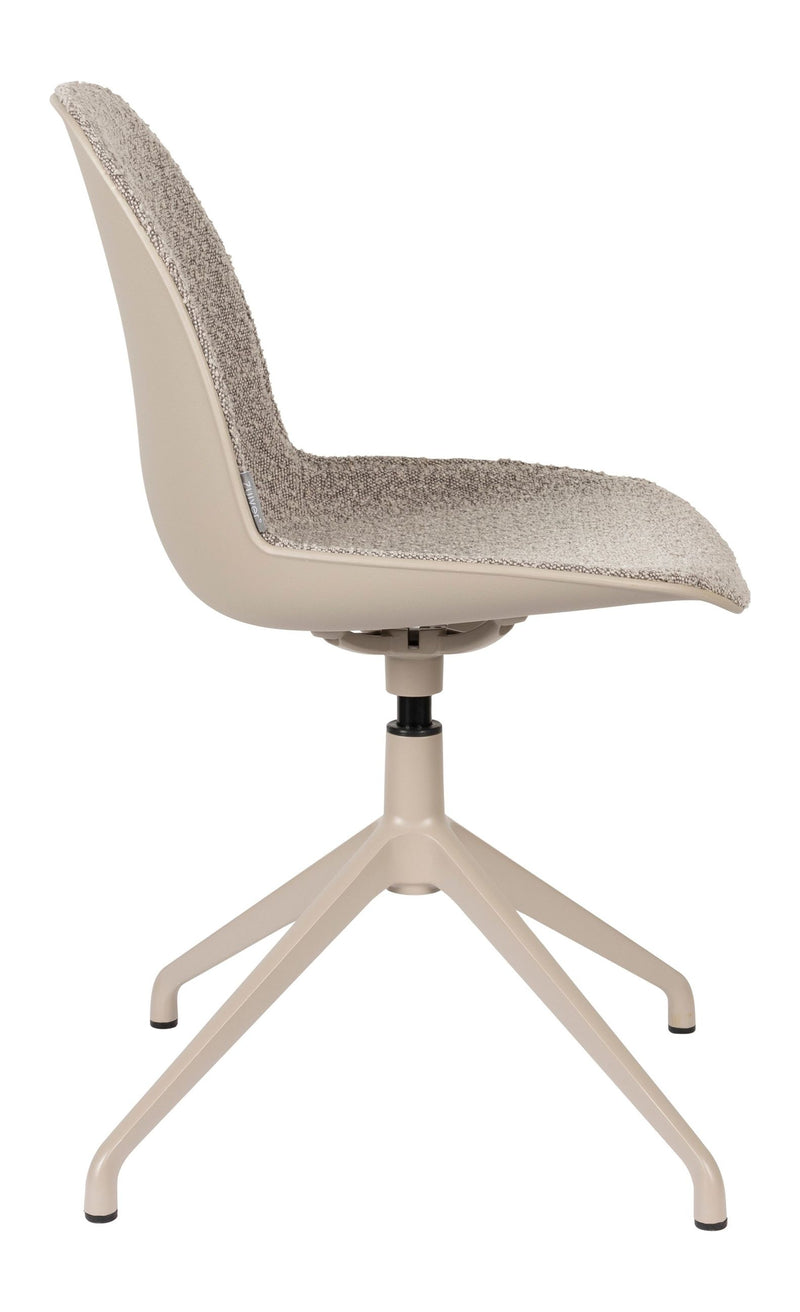 Esszimmerstuhl Albert Kuip 2er-Set, Taupe mit Aluminium-Gestell