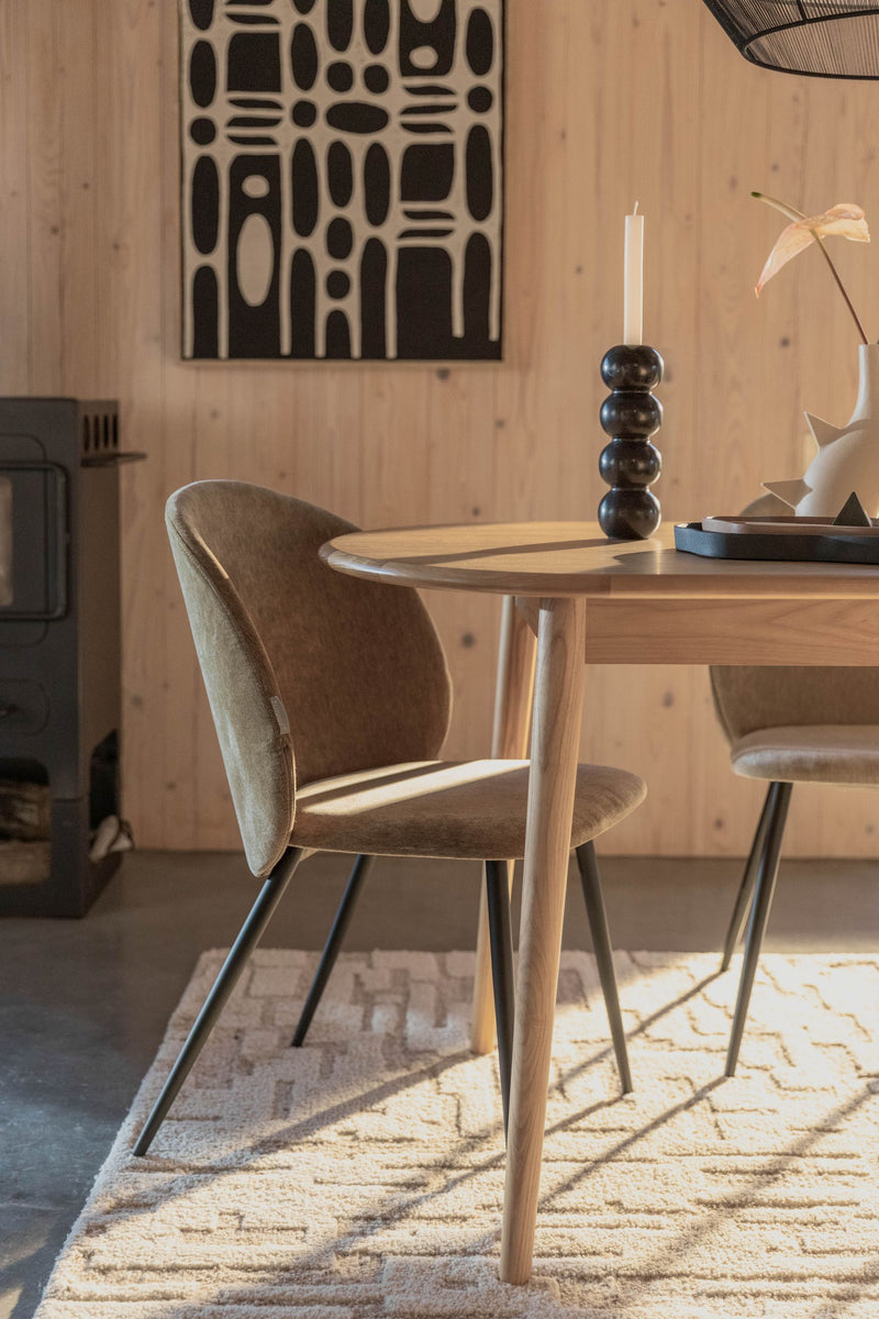 Esszimmerstuhl Cozy im 2er-Set, Mustard mit Samt-Polsterung von Zuiver