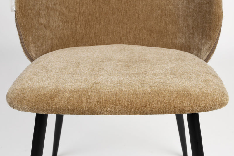 Esszimmerstuhl Cozy im 2er-Set, Mustard mit Samt-Polsterung von Zuiver