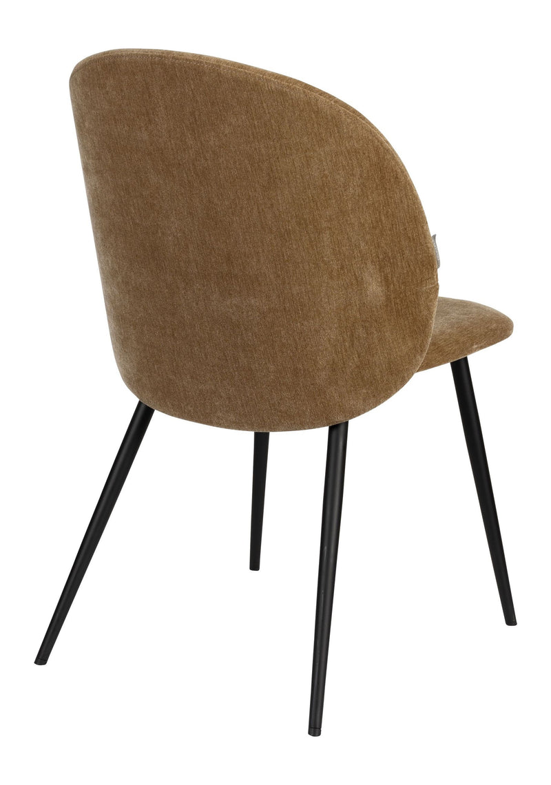 Esszimmerstuhl Cozy im 2er-Set, Mustard mit Samt-Polsterung von Zuiver