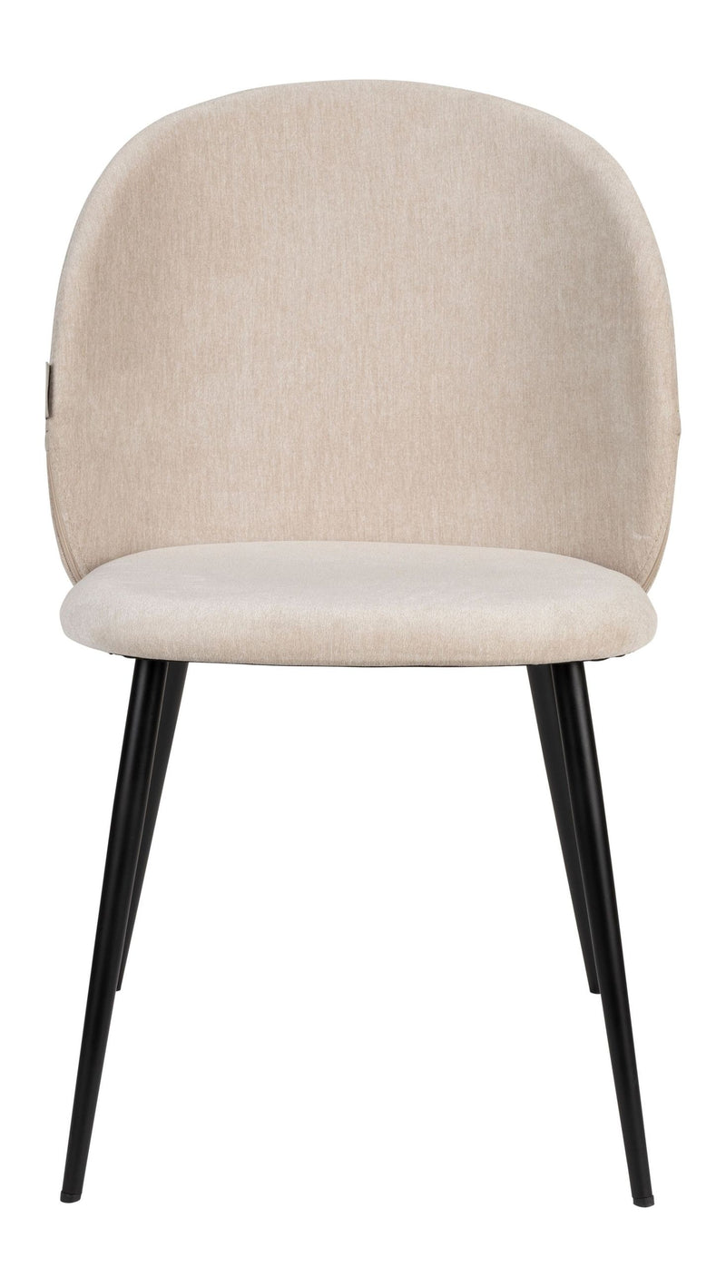 Esszimmerstuhl Cozy im 2er-Set, Beige mit Stahlgestell von Zuiver