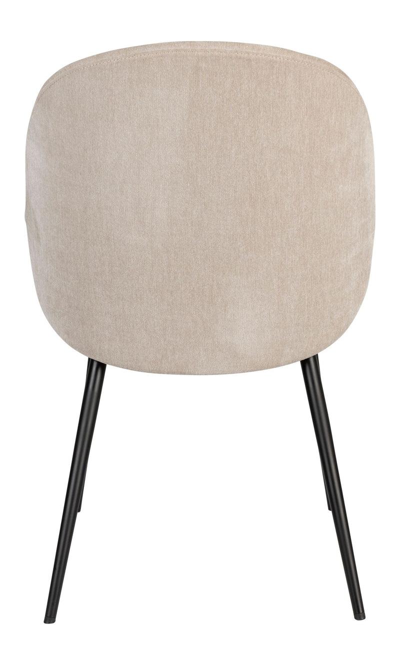 Esszimmerstuhl Cozy im 2er-Set, Beige mit Stahlgestell von Zuiver