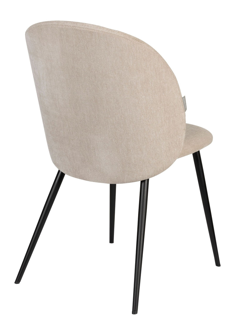 Esszimmerstuhl Cozy im 2er-Set, Beige mit Stahlgestell von Zuiver
