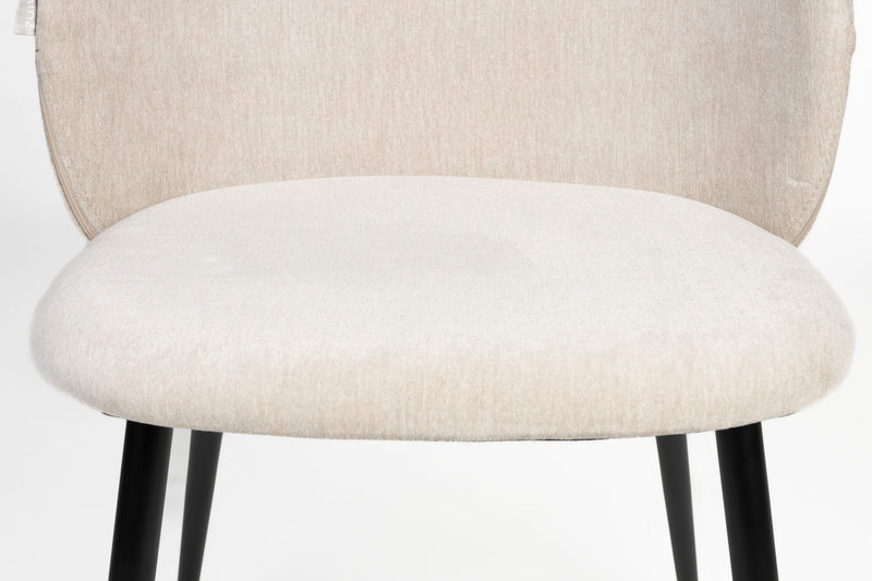 Esszimmerstuhl Cozy im 2er-Set, Beige mit Stahlgestell von Zuiver