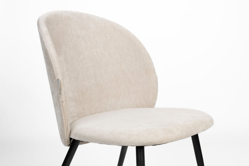 Esszimmerstuhl Cozy im 2er-Set, Beige mit Stahlgestell von Zuiver