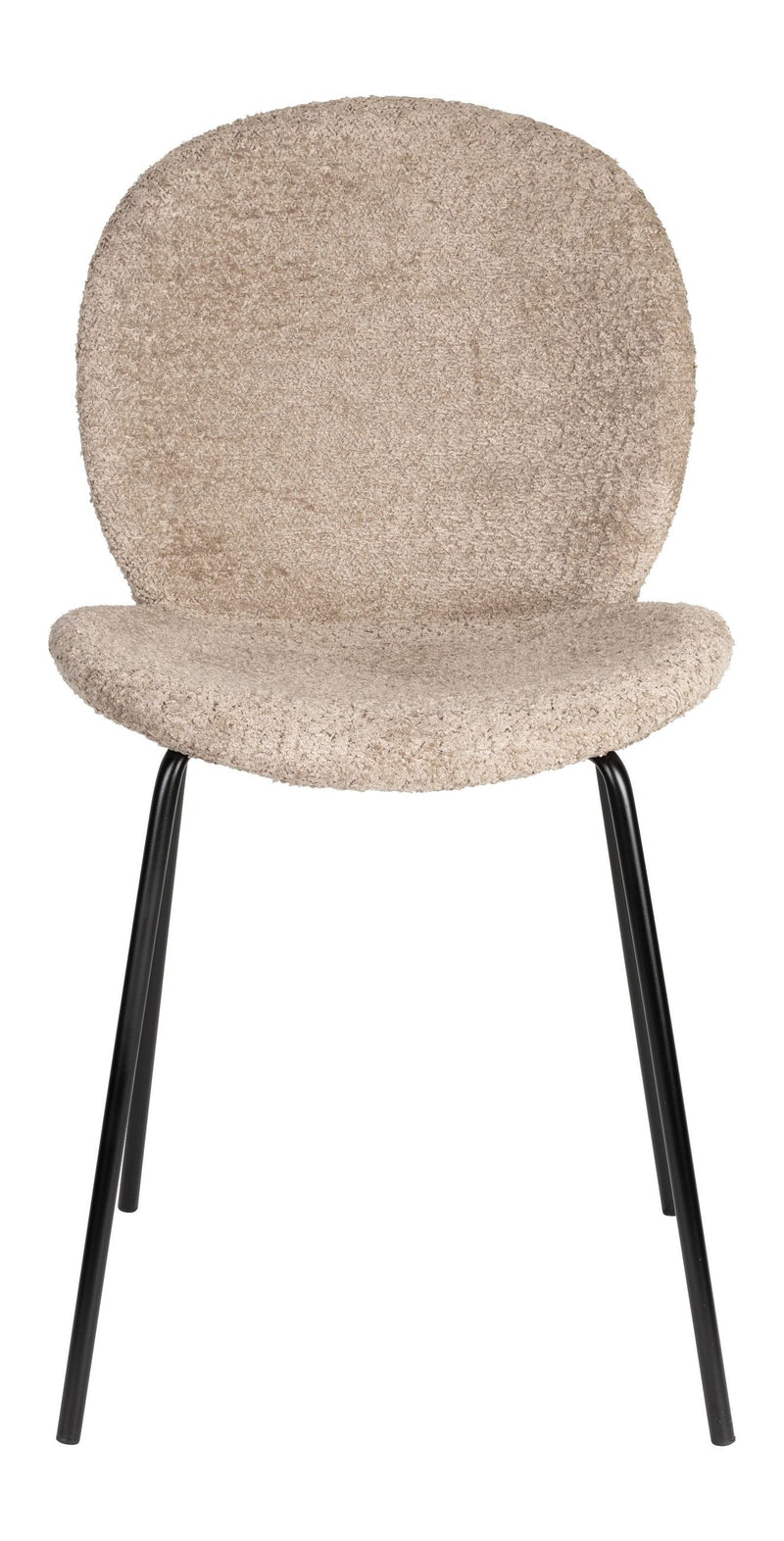 Esszimmerstuhl Bonnet im 2er-Set, Beige mit schwarzem Metallgestell