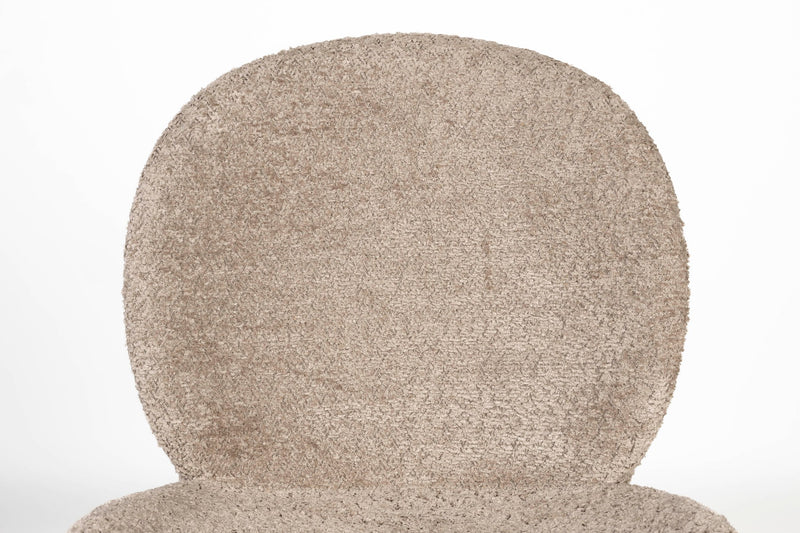 Esszimmerstuhl Bonnet im 2er-Set, Beige mit schwarzem Metallgestell