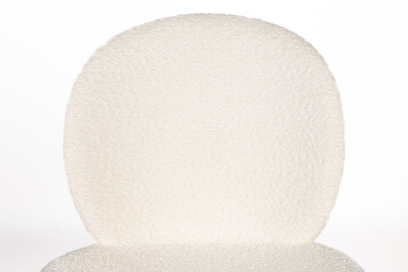 Esszimmerstuhl Bonnet 2er-Set, Off-White mit schwarzem Metallgestell