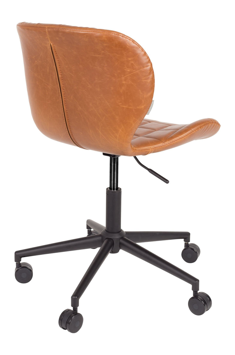 Bürostuhl OMG Braun, höhenverstellbar mit Kunstleder-Bezug von Zuiver