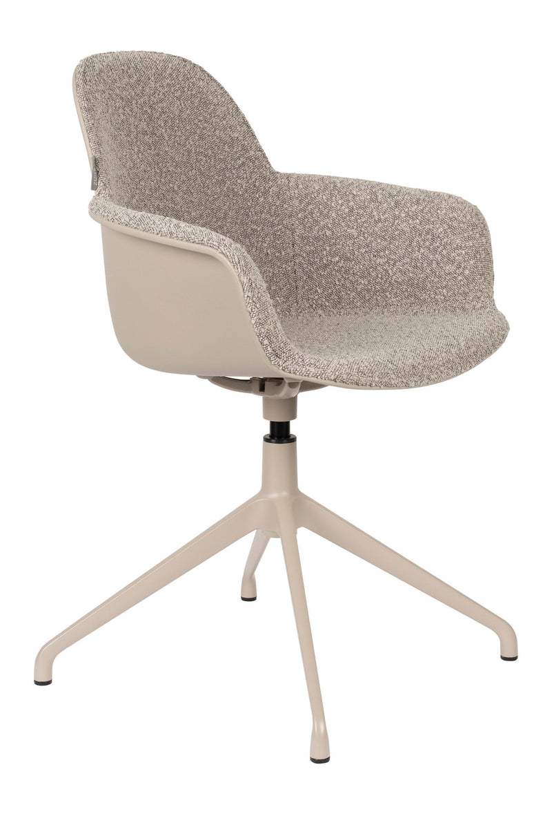 Sessel Albert Kuip: 2er-Set, Taupe mit Drehfuß und Armlehnen