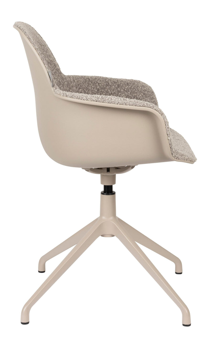 Sessel Albert Kuip: 2er-Set, Taupe mit Drehfuß und Armlehnen