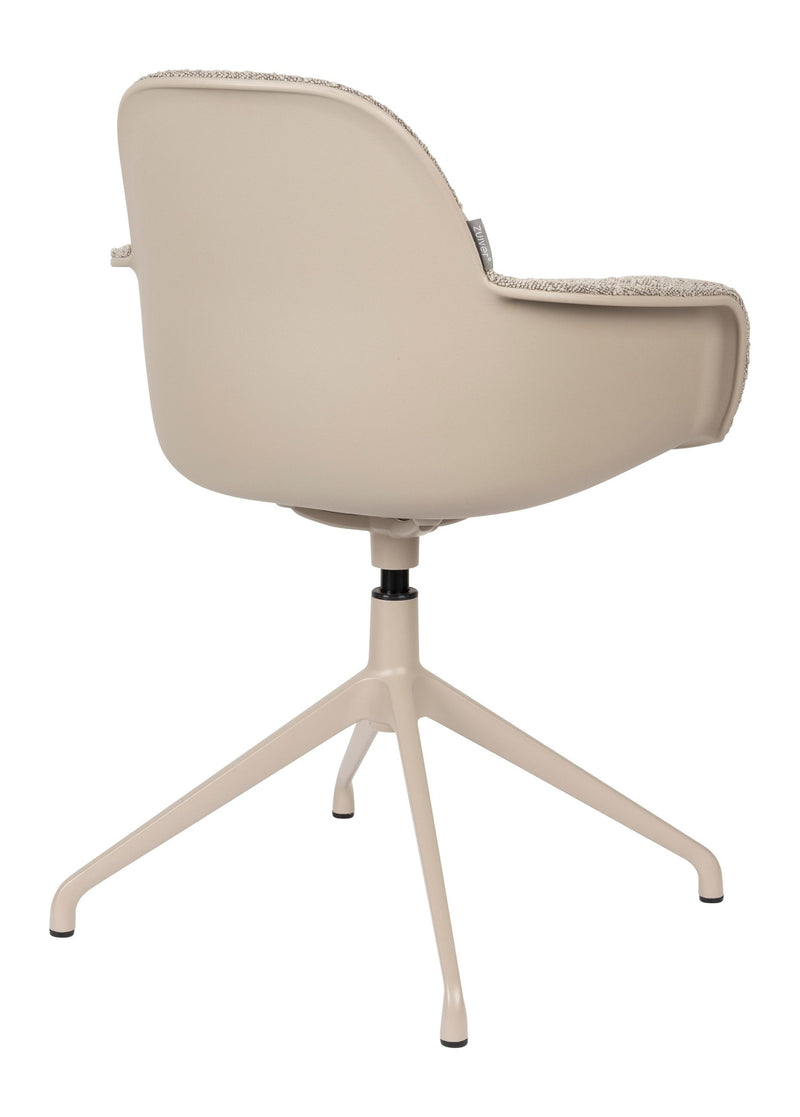 Sessel Albert Kuip: 2er-Set, Taupe mit Drehfuß und Armlehnen
