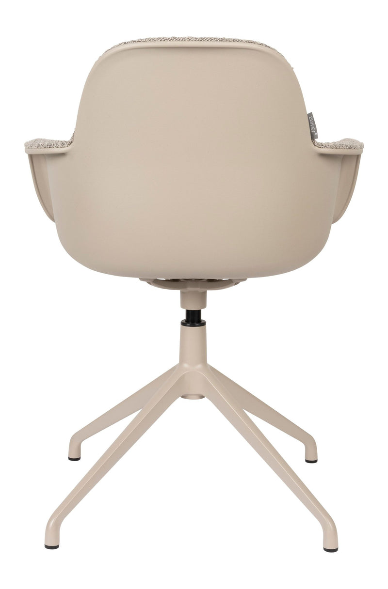 Sessel Albert Kuip: 2er-Set, Taupe mit Drehfuß und Armlehnen