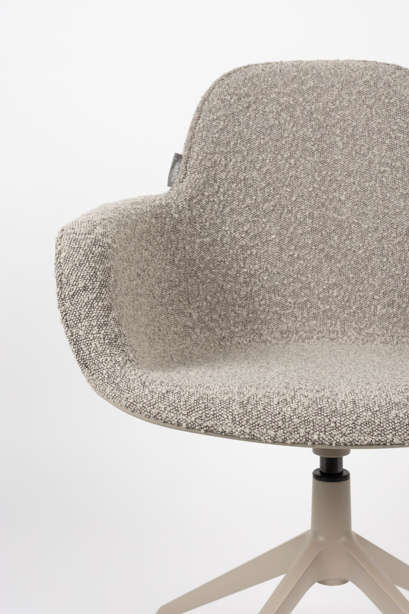 Sessel Albert Kuip: 2er-Set, Taupe mit Drehfuß und Armlehnen