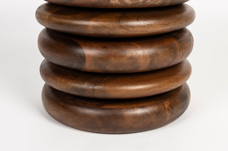 Hocker Disc Zuiver aus Mangoholz für Wohn- und Schlafzimmer