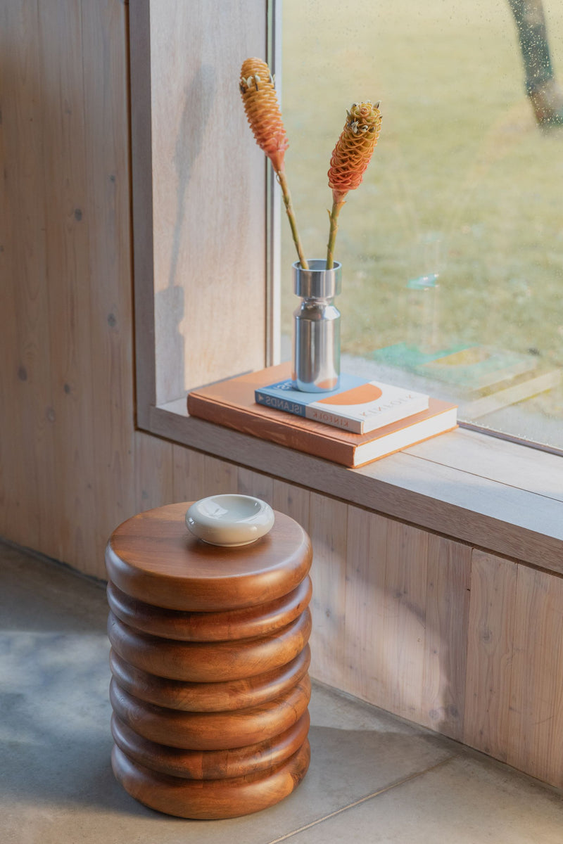 Hocker Disc Zuiver aus Mangoholz für Wohn- und Schlafzimmer