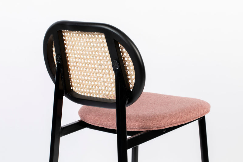 Barhocker Spike von Zuiver mit Stoffbezug in Rosa, Stahlgestell