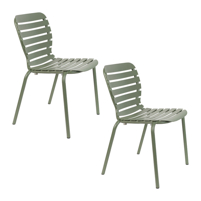 Gartenstuhl Vondel im 2er-Set, Grün aus Aluminium von Zuiver