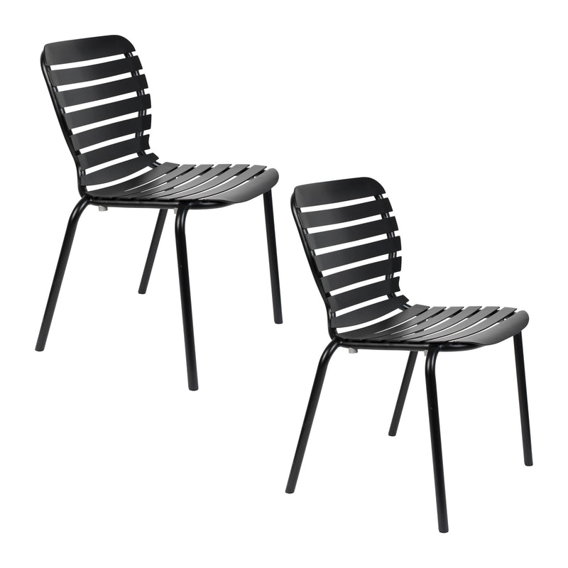 Gartenstuhl Vondel 2er-Set, Schwarz aus Aluminium von Zuiver