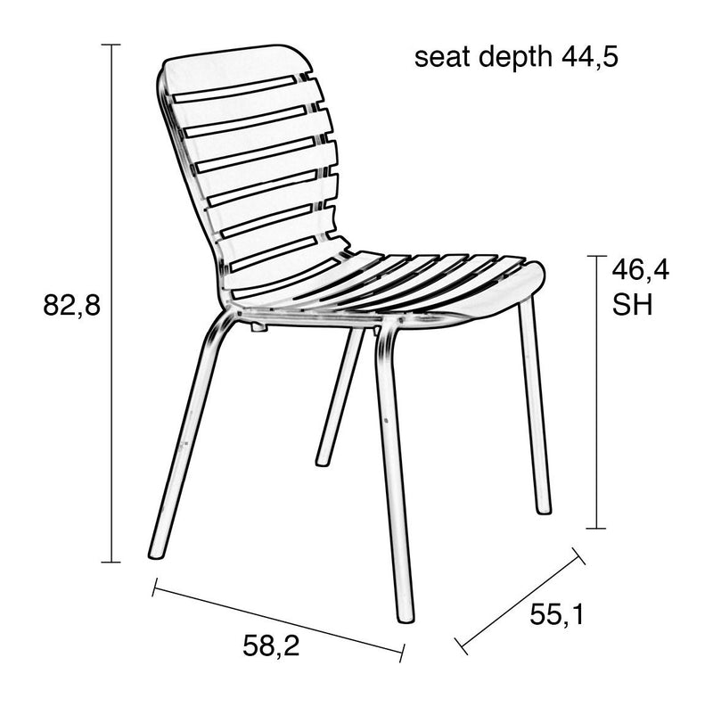 Gartenstuhl Vondel im 2er-Set aus Aluminium in Weiß von Zuiver