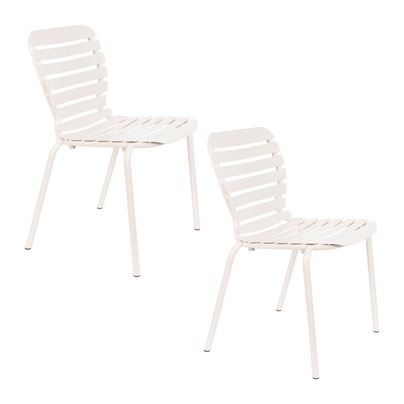 Gartenstuhl Vondel im 2er-Set aus Aluminium in Weiß von Zuiver